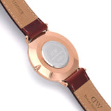 Daniel Wellington Classic Suffolk White Dial Brown Leather Strap Watch For Women - DW00100120
