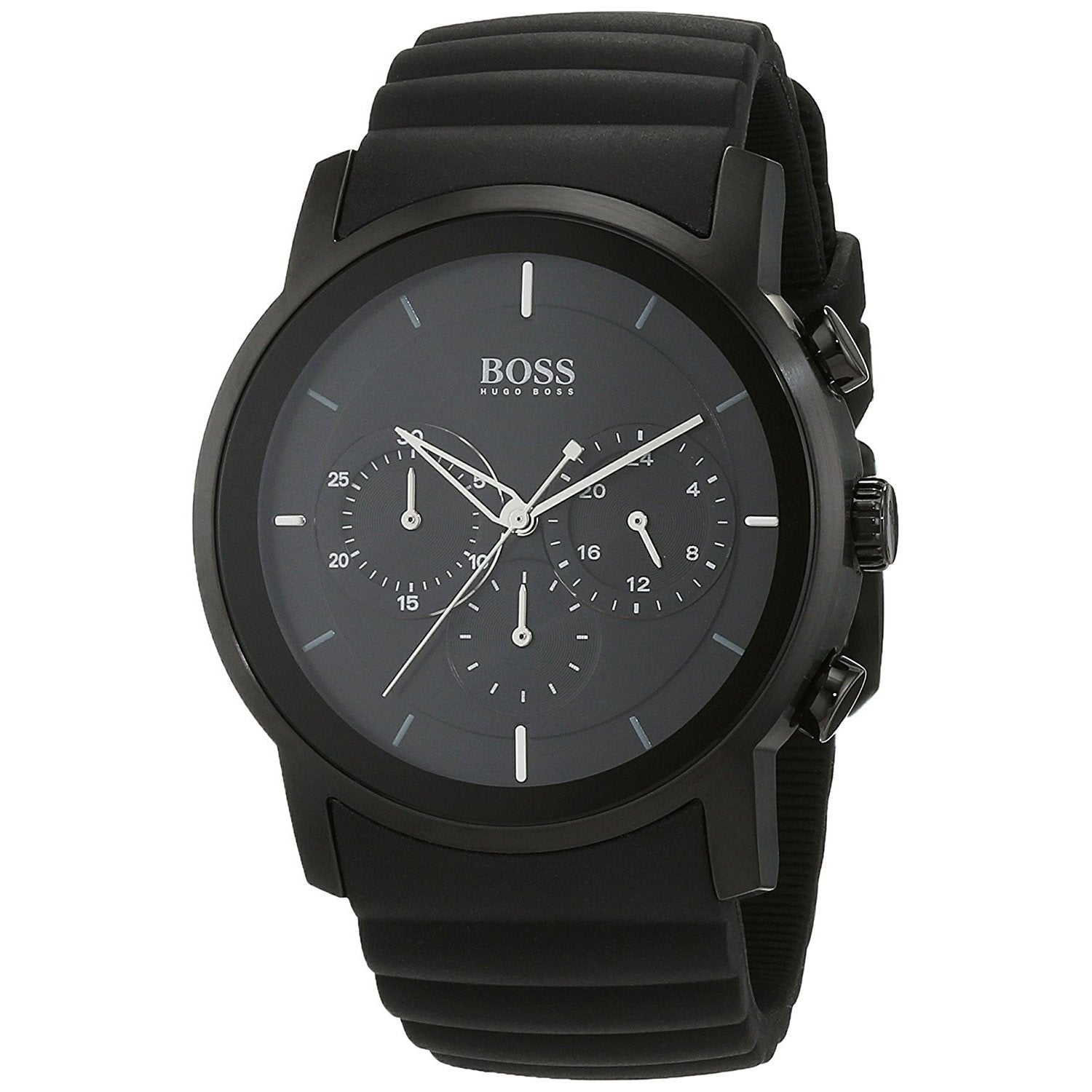 Hugo Boss Modern Black Dial Black Rubber Strap Watch for Men - 1512639