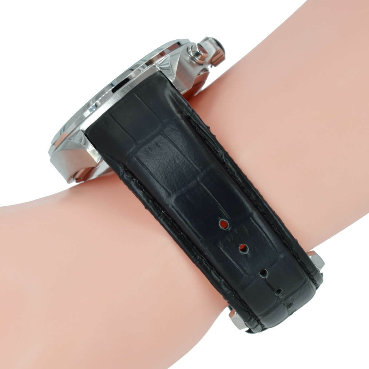 Hugo Boss Driver Blue Dial Black Leather Strap Watch for Men - 1512882