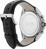 Hugo Boss Driver Sport Chronograph Blue Dial Black Leather Strap Watch for Men - 1513077