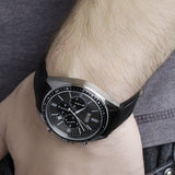 Hugo Boss Contemporary Sport Driver Black Dial Black Leather Strap Watch for Men - 1513085