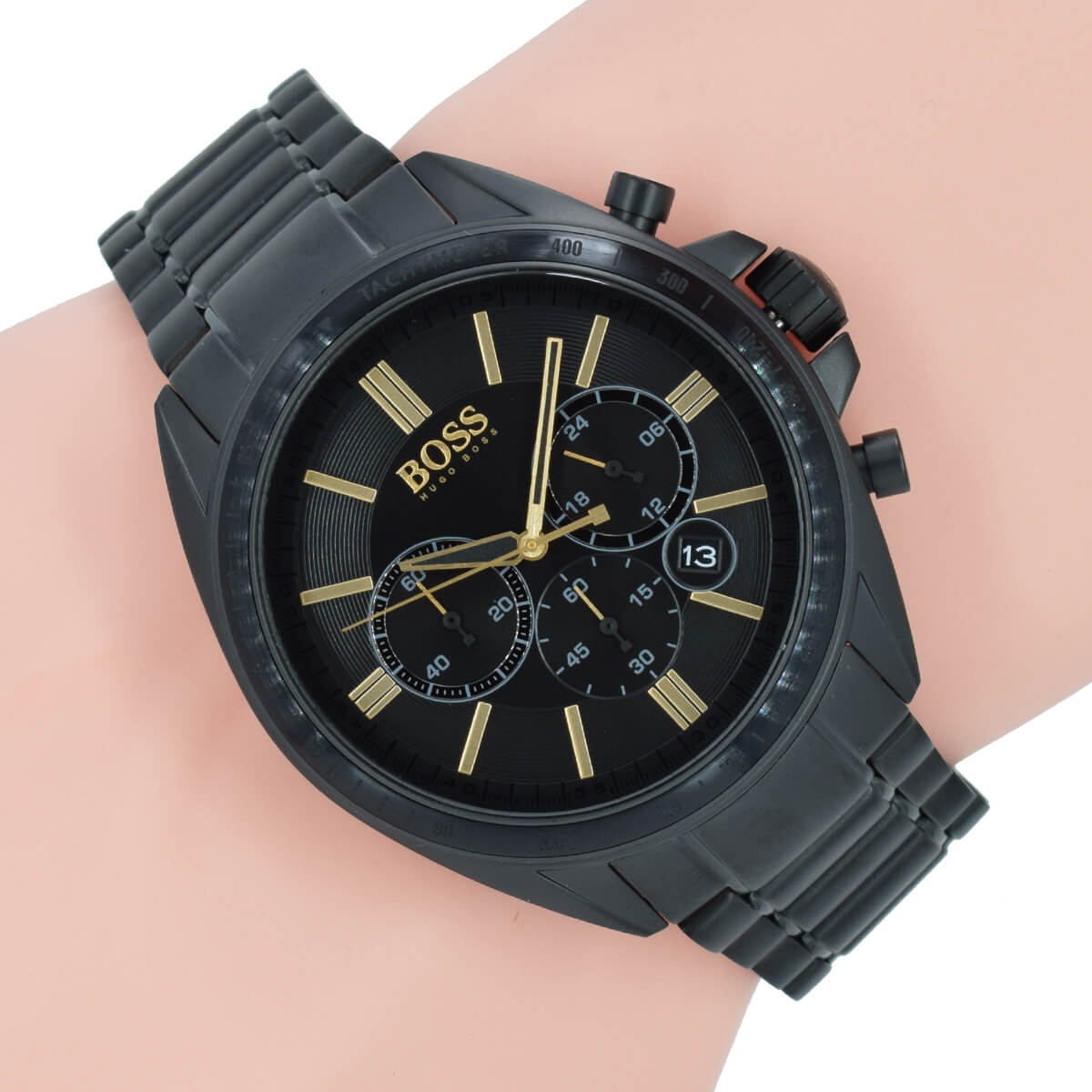 Hugo Boss Driver Black Dial Black Steel Strap Watch for Men - 1513277