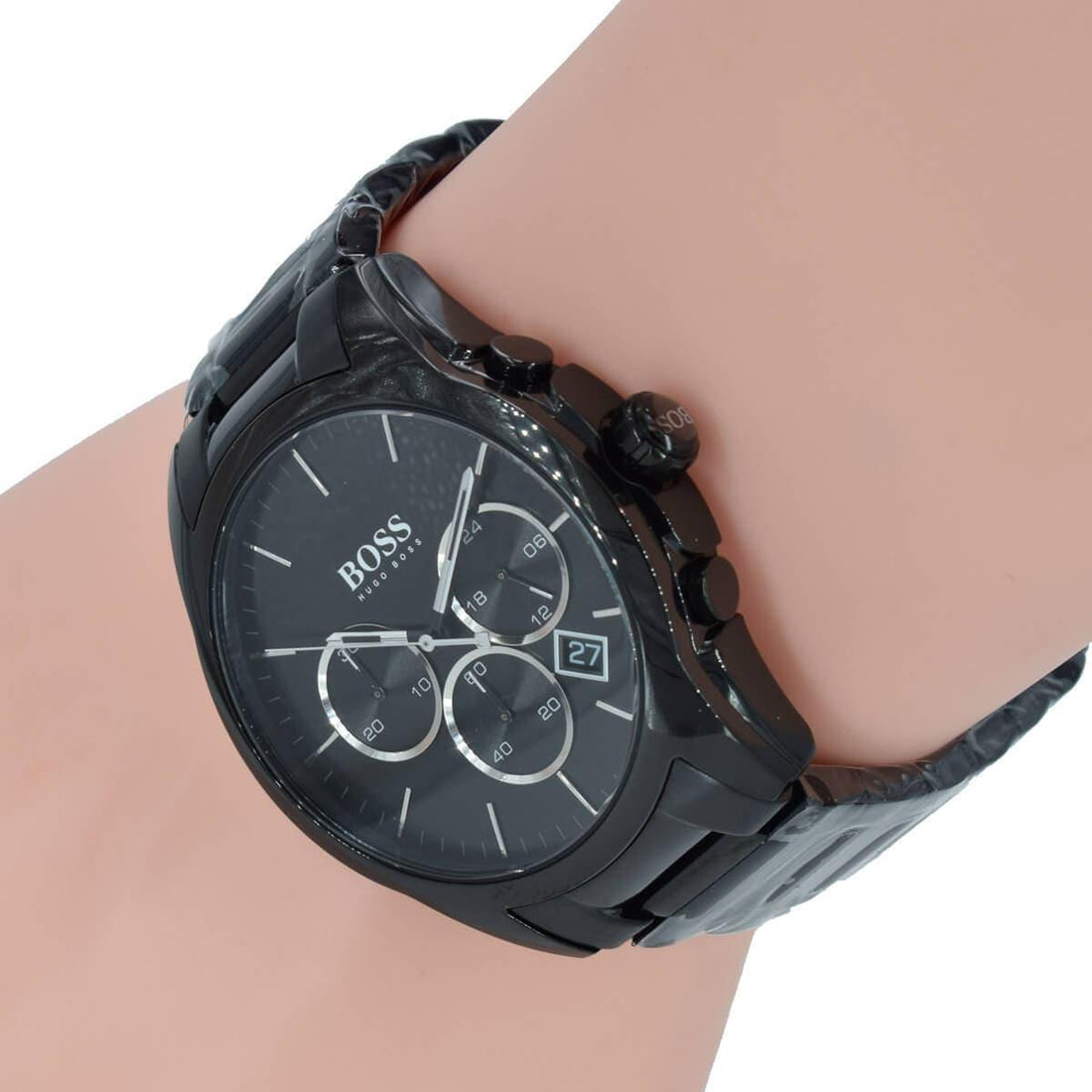 Hugo Boss Onyx Black Dial Black Steel Strap Watch for Men - 1513365