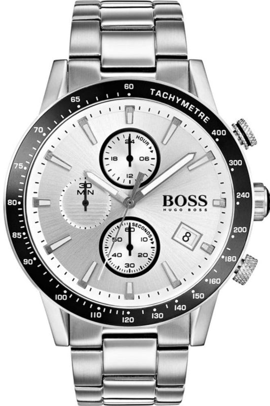 Hugo Boss Rafale Competitive Sport Silver Dial Silver Steel Strap Watch for Men - 1513511