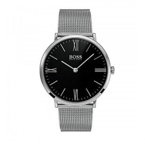 Hugo Boss Jackson Quartz Black Dial Silver Mesh Bracelet Watch For Men - 1513514