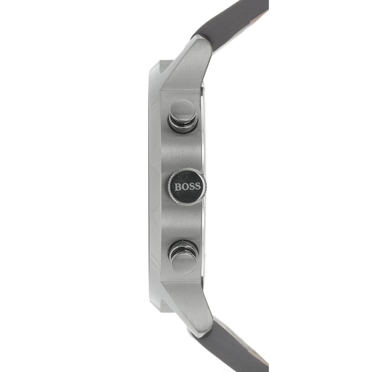 Hugo Boss Architectural Grey Dial Grey Leather Strap Watch for Men - 1513570