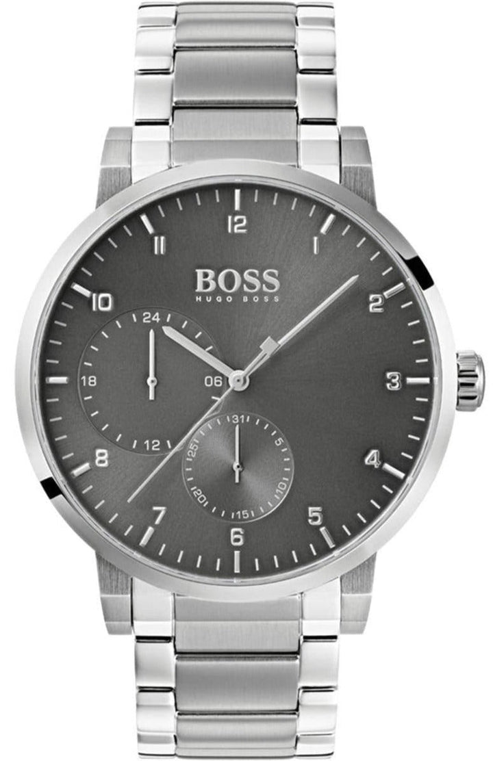 Hugo Boss Oxygen Grey Dial Silver Steel Strap Watch for Men - 1513596