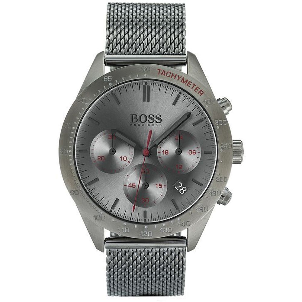 Hugo Boss Talent Gunmetal Dial Grey Mesh Bracelet Watch for Men - 1513637
