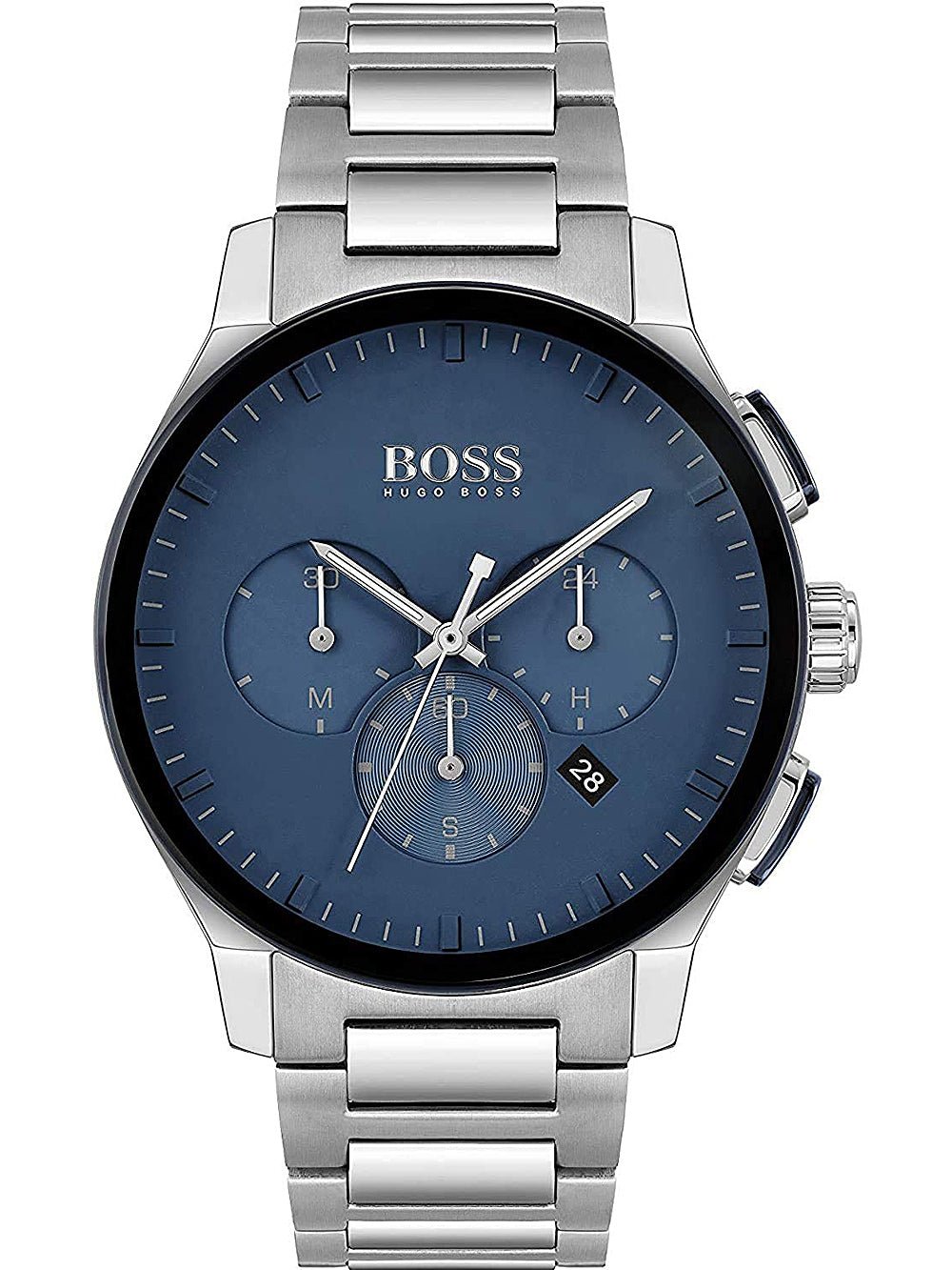 Hugo Boss Peak Chronograph Blue Dial Silver Steel Strap Watch for Men - 1513763