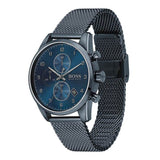 Hugo Boss Skymaster Chronograph Blue Dial Blue Mesh Bracelet Watch for Men - 1513836