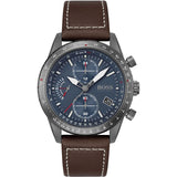 Hugo Boss Pilot Edition Blue Dial Brown Leather Strap Watch for Men - 1513852
