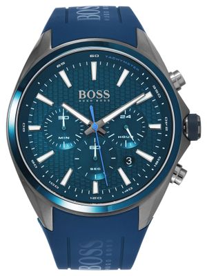 Hugo Boss Distinct Blue Dial Blue Rubber Strap Watch for Men - 1513856