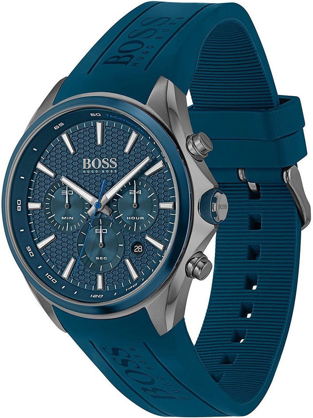 Hugo Boss Distinct Blue Dial Blue Rubber Strap Watch for Men - 1513856