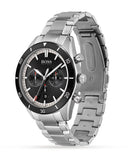 Hugo Boss Santiago Black Dial Silver Steel Strap Watch for Men - 1513862
