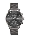 Hugo Boss Associate Grey Dial Grey Mesh Bracelet Watch for Men - 1513870