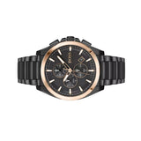Hugo Boss Grandmaster Black Dial Black Steel Strap Watch for Men  - 1513885