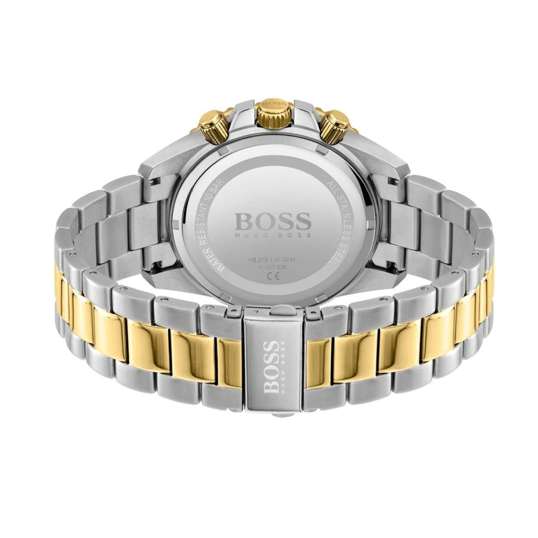 Hugo Boss Admiral Black Dial Two Tone Steel Strap Watch for Men - 1513908