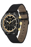 Hugo Boss Santiago Black Dial Black Nylon Strap Watch for Men - 1513935