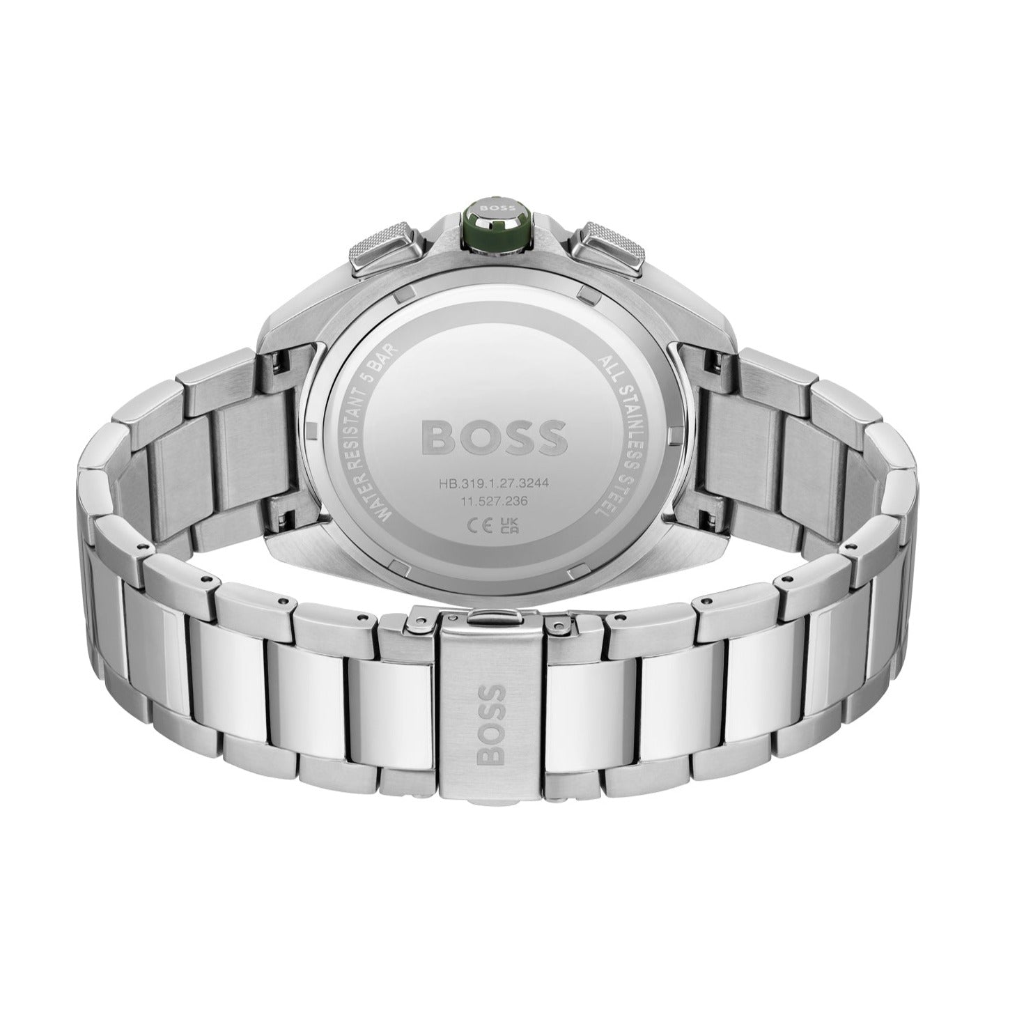Hugo Boss Volane Grey Dial Silver Steel Strap Watch for Men - 1513951
