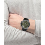 Hugo Boss Admiral Green Dial Black Silicon Rubber Strap Watch for Men - 1513967