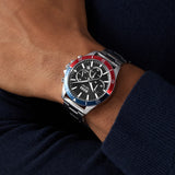 Hugo Boss Troper Chronograph Black Dial Silver Steel Strap Watch For Men - 1514108