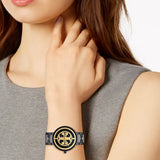 Tory Burch Reva Black Dial Black Steel Strap Watch for Women - TBW4036