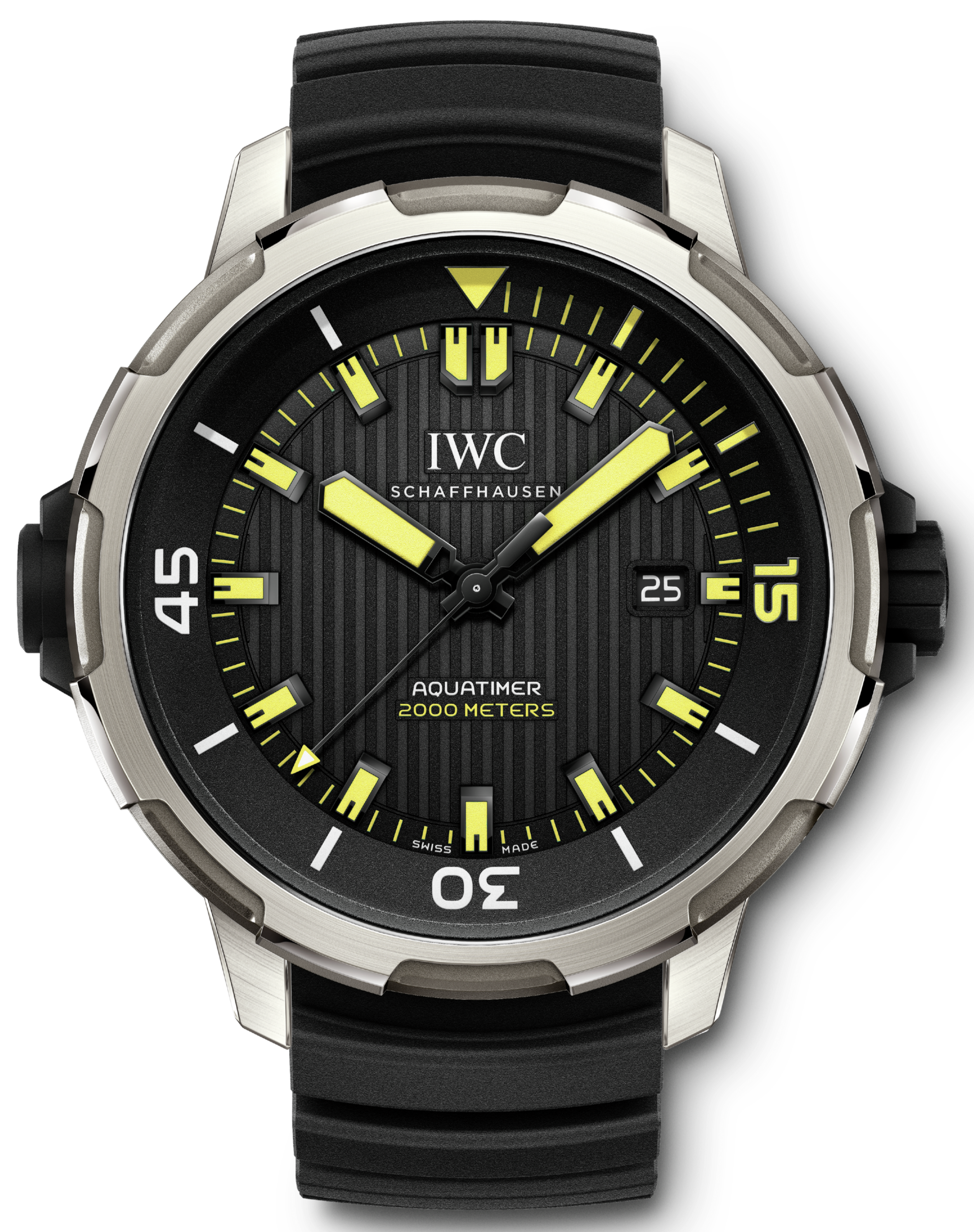 IWC Aquatimer Automatic 2000 Black Dial Black Rubber Strap Watch for Men - IW358001