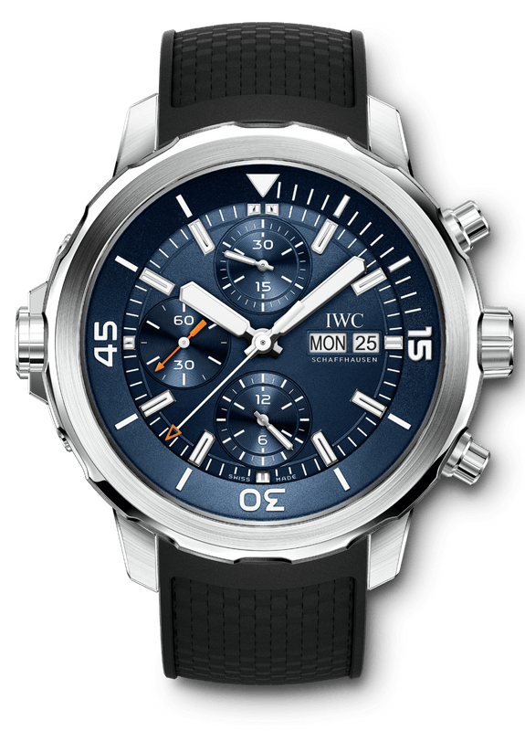 IWC Aquatimer Automatic Chronograph 44mm Blue Dial Black Rubber Strap Watch for Men - IW376805