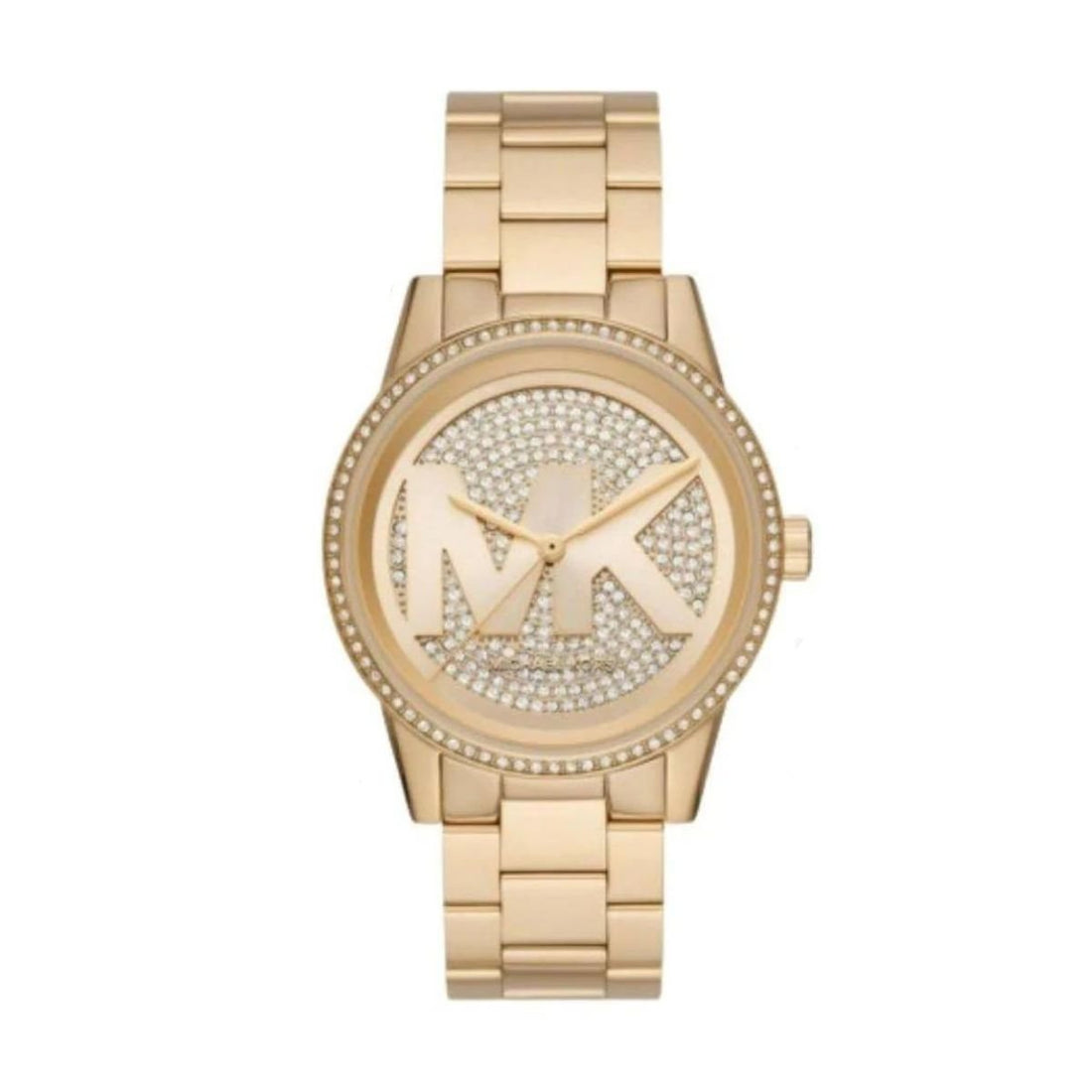 Michael Kors Ritz Pave Crystals Gold Dial Gold Steel Strap Watch for Women - MK6862