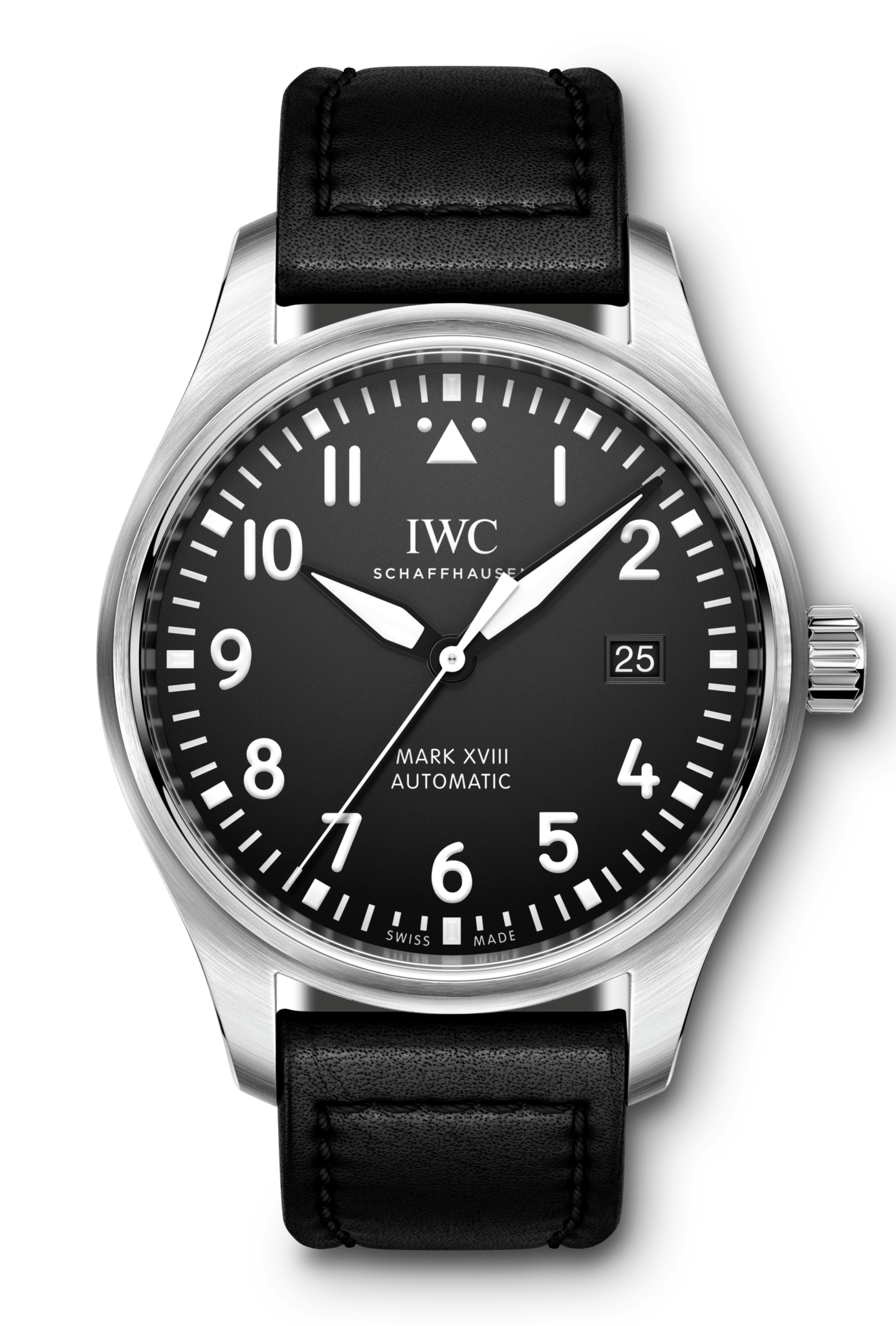 IWC Pilot's Mark XVIII 40mm Black Dial Black Leather Strap Watch for Men - IW327001