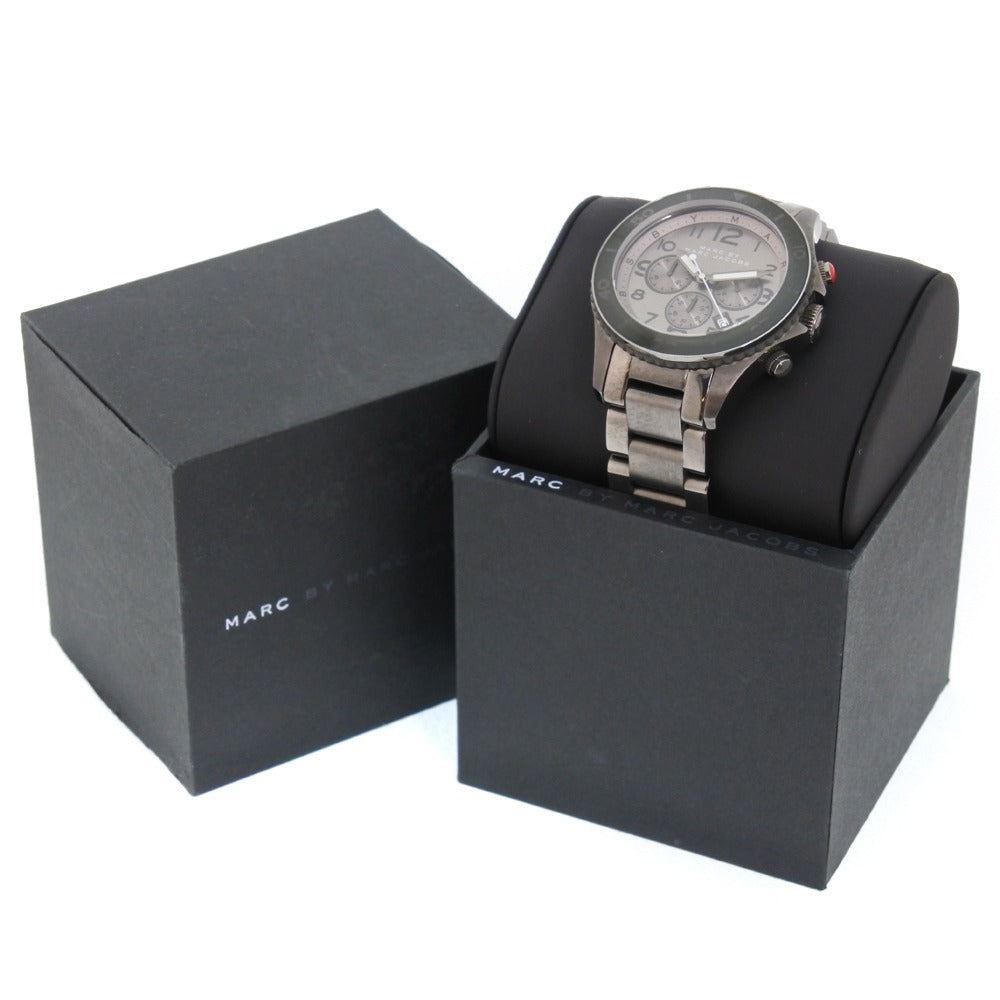 Marc Jacobs Rock Chronograph Silver Dial Silver Steel Strap Watch for Men - MBM5029