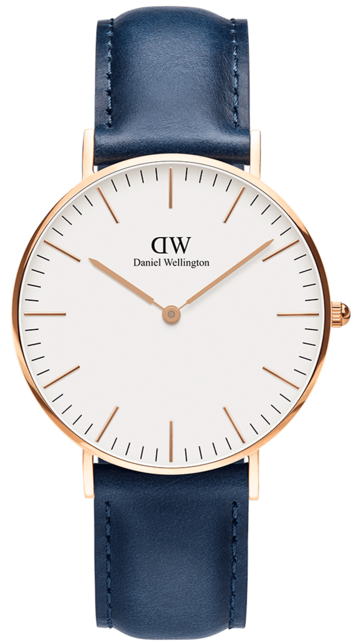 Daniel Wellington Classic Somerset White Dial Blue Leather Strap Watch For Men - DW00100121