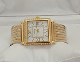 Guess White Dial Gold Mesh Bracelet Watch For Women - W0826L2