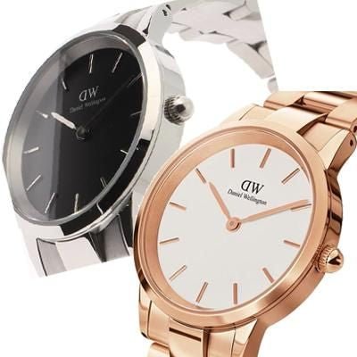 Daniel Wellington Iconic Link White Dial Rose Gold Steel Strap Watch For Women - DW00100209
