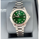 Tag Heuer Aquaracer Diamonds Emerald Green Dial Silver Steel Strap Watch for Women - WBD1316.BA0740