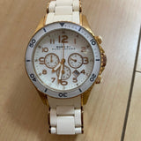 Marc Jacobs Rock Chronograph White Dial White Silicone Strap Watch for Women - MBM2546