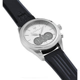Maserati Traguardo Chronograph Silver Dial Black Rubber Strap Watch for Men - R8871612012