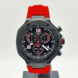 Tissot T Race Chronograph Black Dial Red Rubber Strap Watch For Men - T141.417.37.057.01