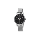 Calvin Klein Even Black Dial Silver Mesh Bracelet Watch for Women - K7B23121