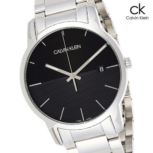 Calvin Klein City Black Dial Silver Steel Strap Watch for Men - K2G2G14C
