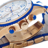 Marc Jacobs Rock Chronograph White Dial Two Tone Silicone Strap Watch for Women - MBM2594