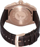 Emporio Armani Federico Chronograph Blue Dial Brown Leather Strap Watch For Men - AR11563