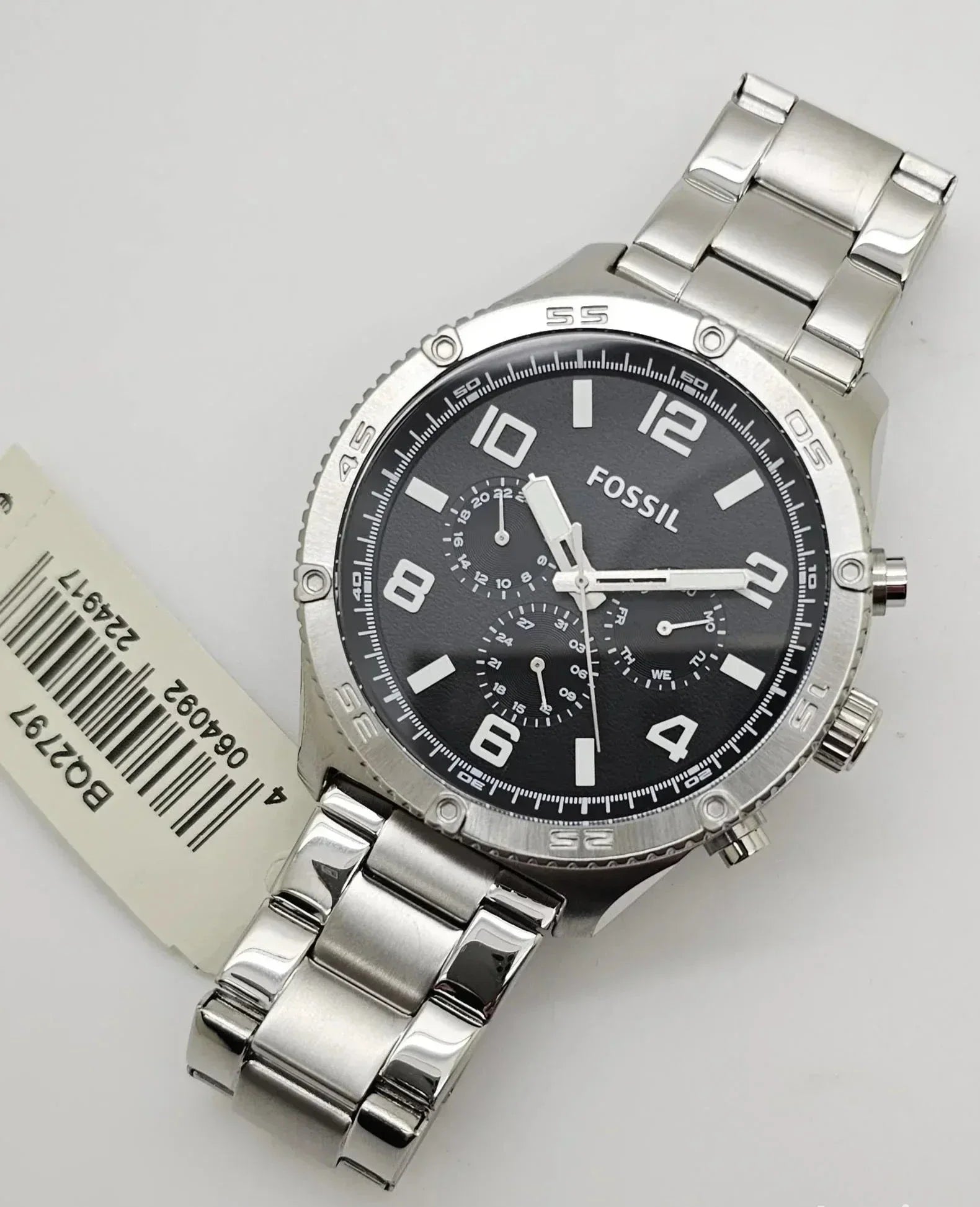 Fossil Brox Multifunction Black Dial Silver Steel Strap Watch for Women - BQ2797