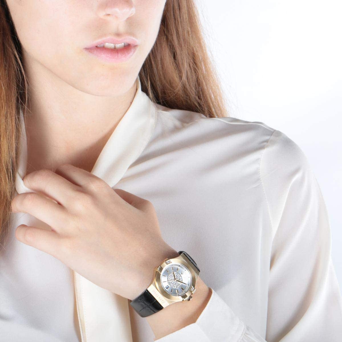 Maserati Potenza Diamonds Silver Dial Black Leather Strap Watch For Women - R8851108505