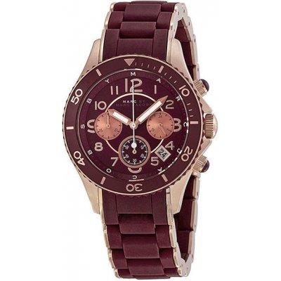 Marc Jacobs Rock Chronograph Red Dial Red Silicone Strap Watch for Women - MBM2596