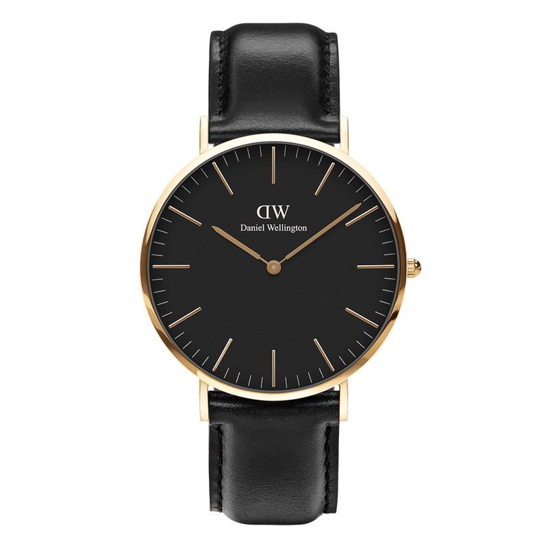 Daniel Wellington Classic Sheffield Black Dial Black Leather Strap Watch For Women - DW00100139