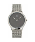 Calvin Klein Minimal Grey Dial Silver Mesh Bracelet Watch for Women - K3M2212X