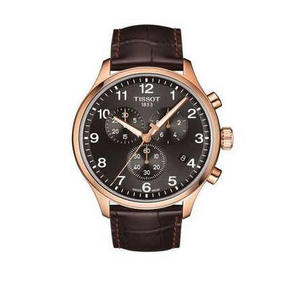 Tissot T Sport Chrono XL Classic Brown Dial Brown Leather Strap Watch For Men - T116.617.36.057.01