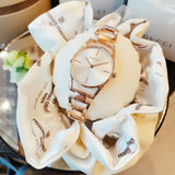 Calvin Klein Snake Silver Dial Rose Gold Steel Strap Watch For Women - K6E23646