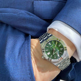 Maurice Lacroix Aikon Automatic Green Dial Silver Steel Strap Watch for Men - AI1807-SS002-630-1